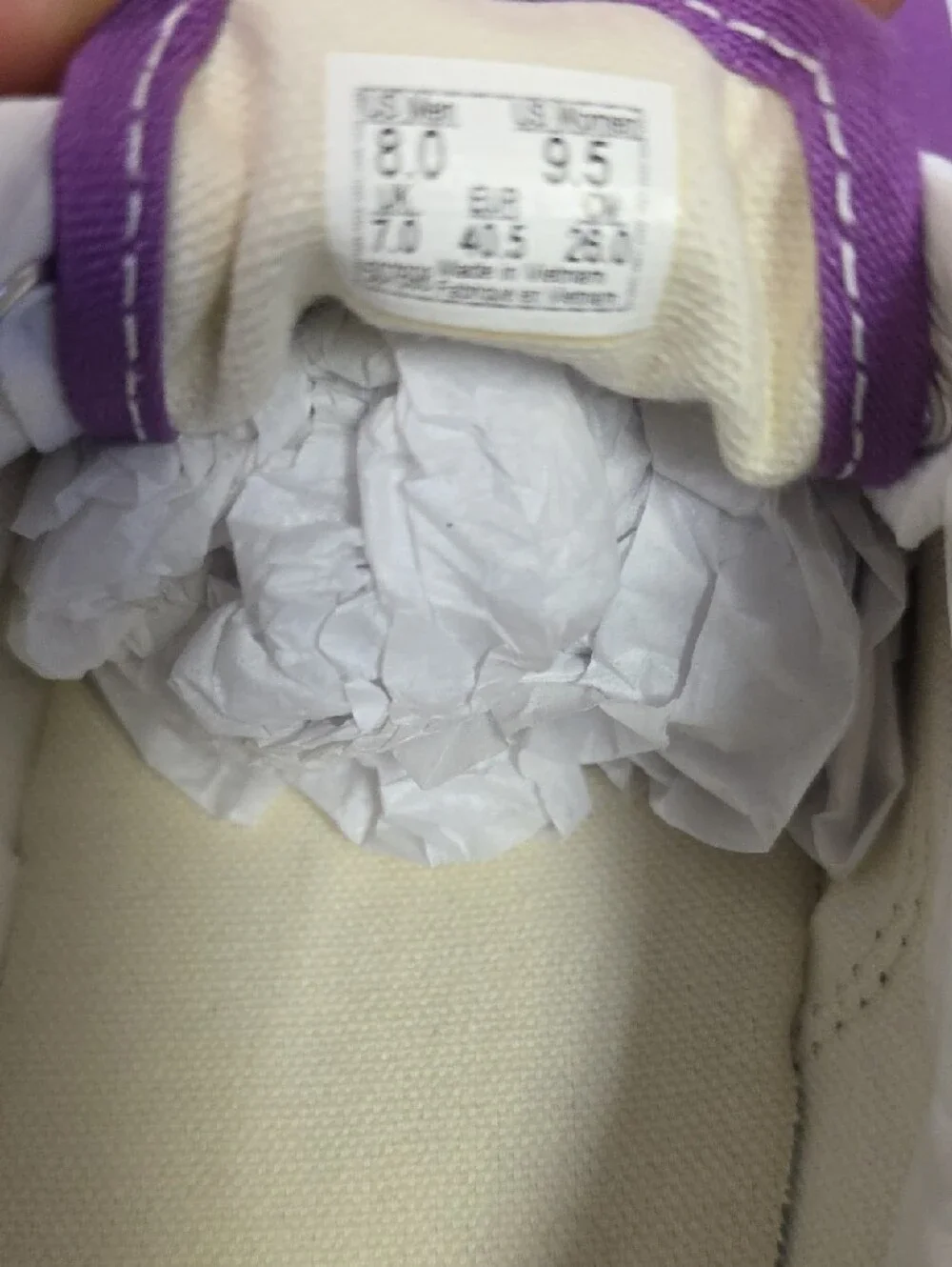 Vans Era Purple White Canvas Low Top Skate Shoes Mens 8 Womens 9.5 New